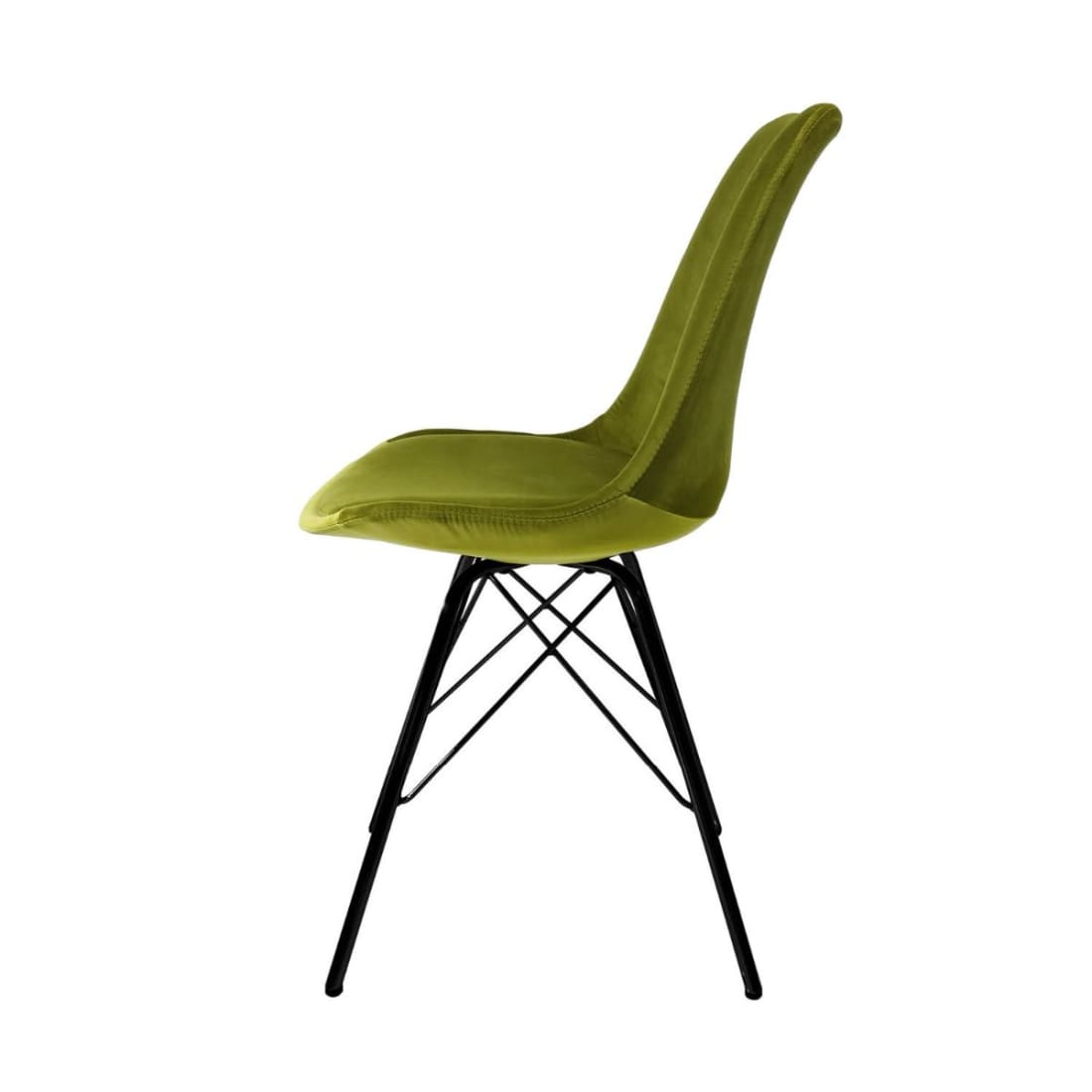 Kick Kuipstoel Velvet Zwart Frame - Groen - Velvet