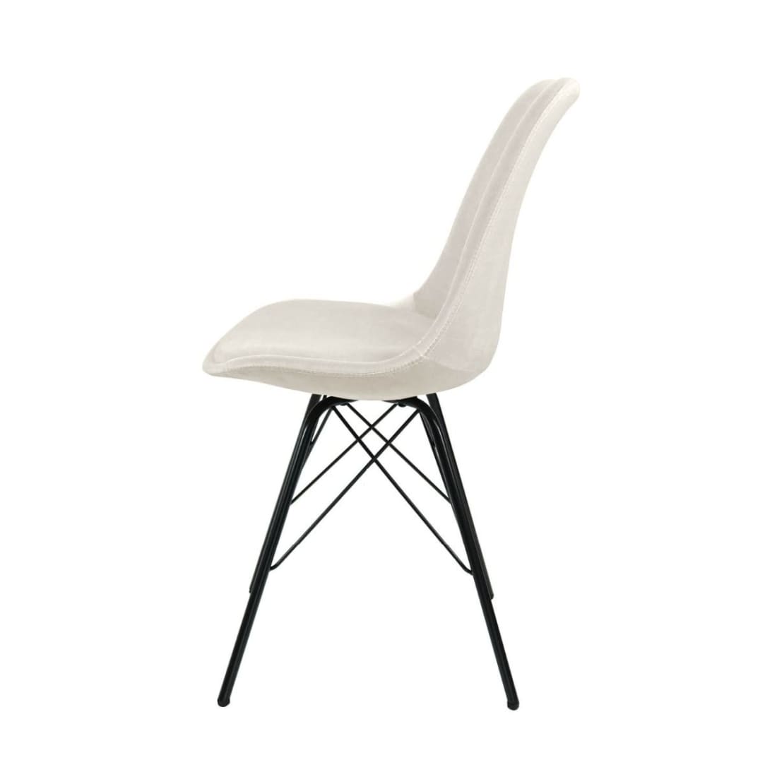 Kick Kuipstoel Velvet Zwart Frame - Ivoor - Velvet
