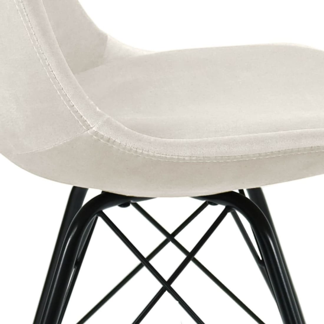 Kick Kuipstoel Velvet Zwart Frame - Ivoor - Velvet