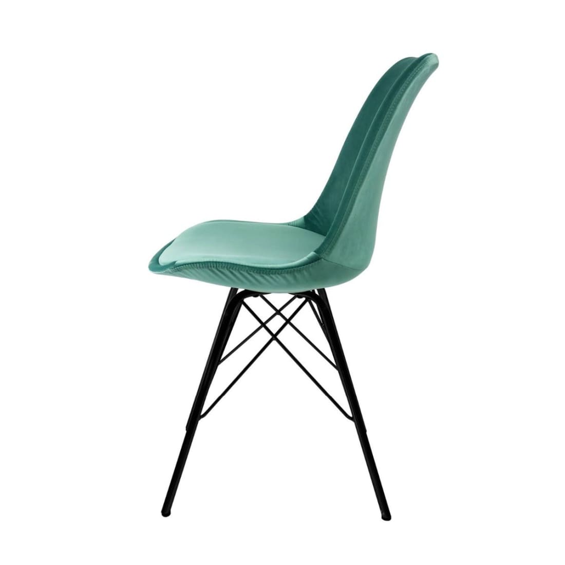 Kick Kuipstoel Velvet Zwart Frame - Mintgroen - Velvet