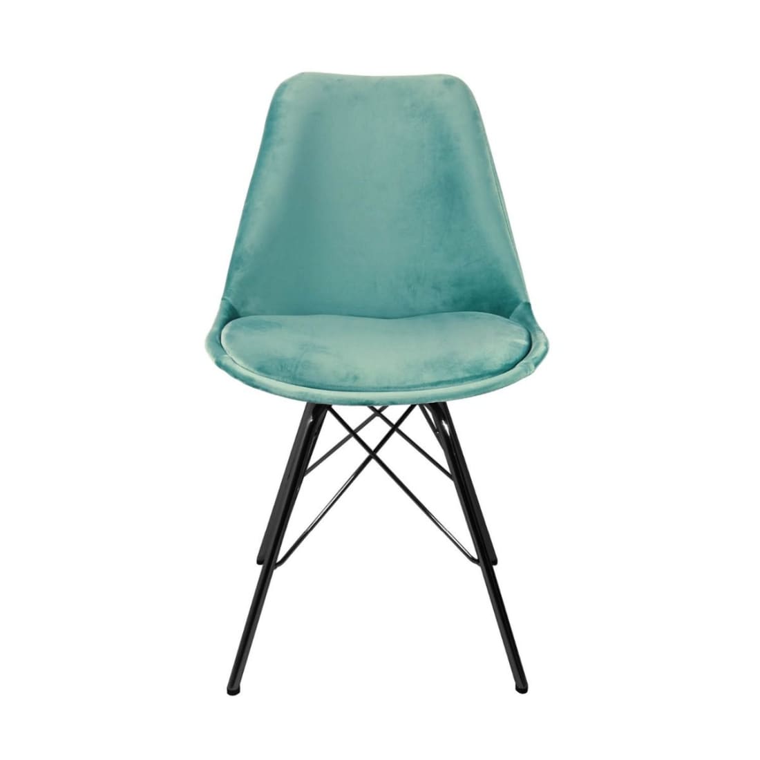 Kick Kuipstoel Velvet Zwart Frame - Mintgroen - Velvet