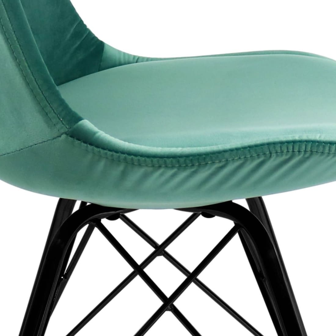 Kick Kuipstoel Velvet Zwart Frame - Mintgroen - Velvet
