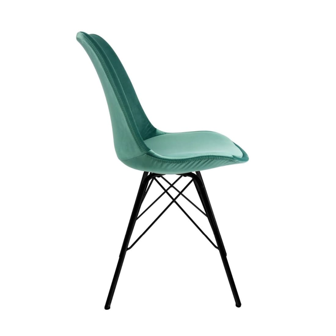 Kick Kuipstoel Velvet Zwart Frame - Mintgroen - Velvet