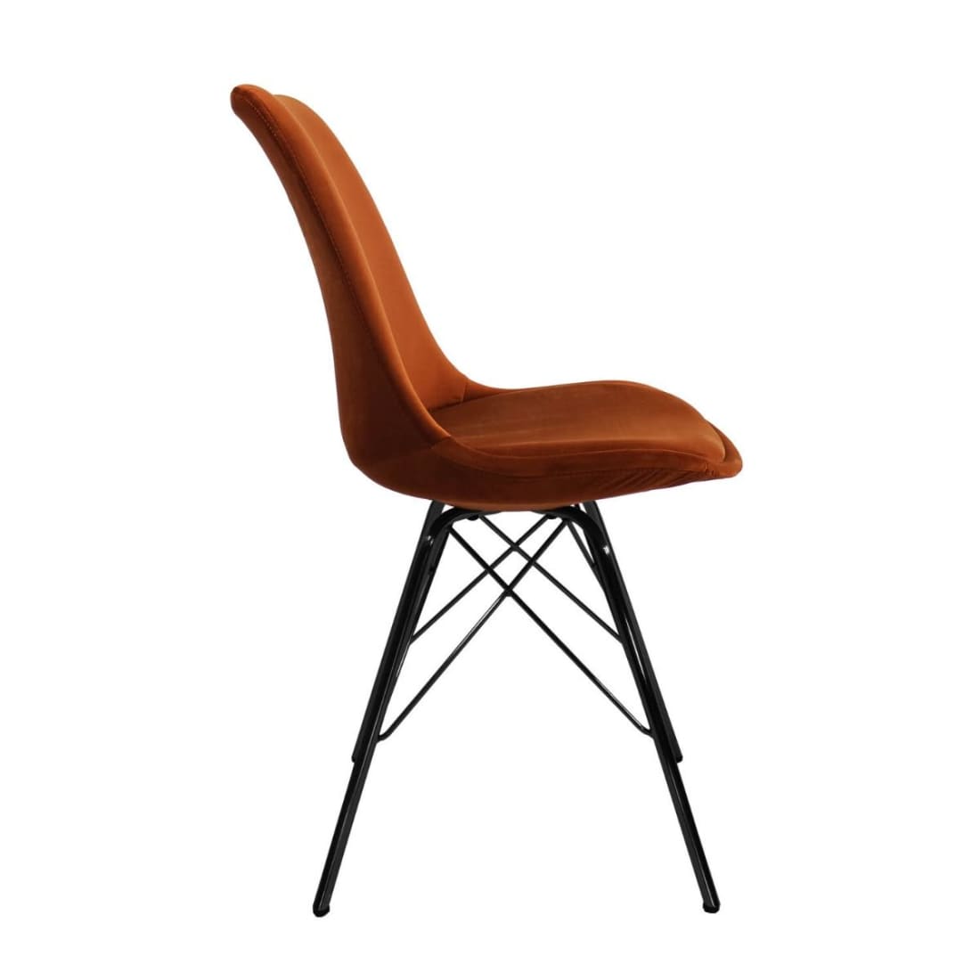 Kick Kuipstoel Velvet Zwart Frame - Oranje - Velvet