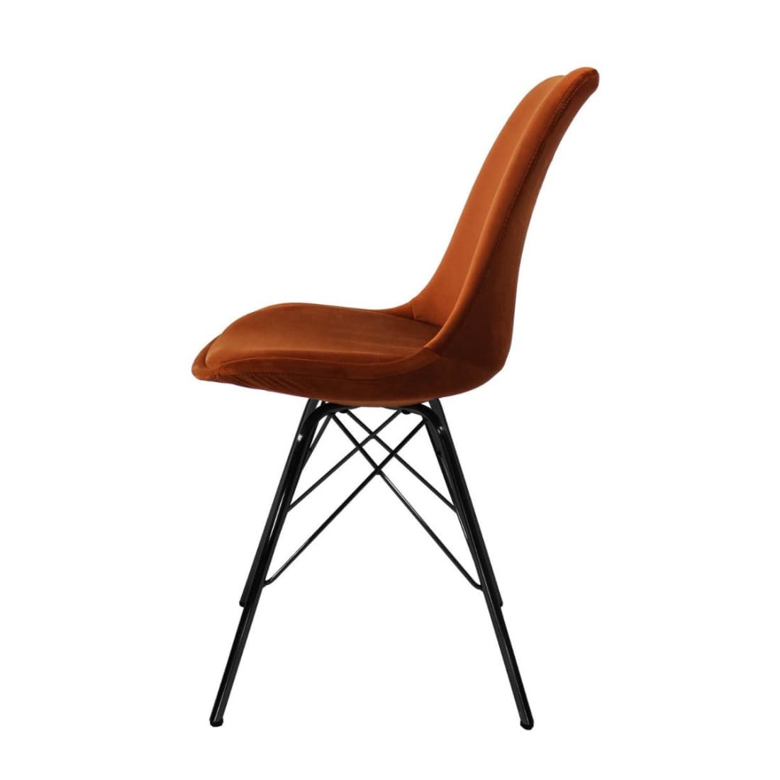 Kick Kuipstoel Velvet Zwart Frame - Oranje - Velvet