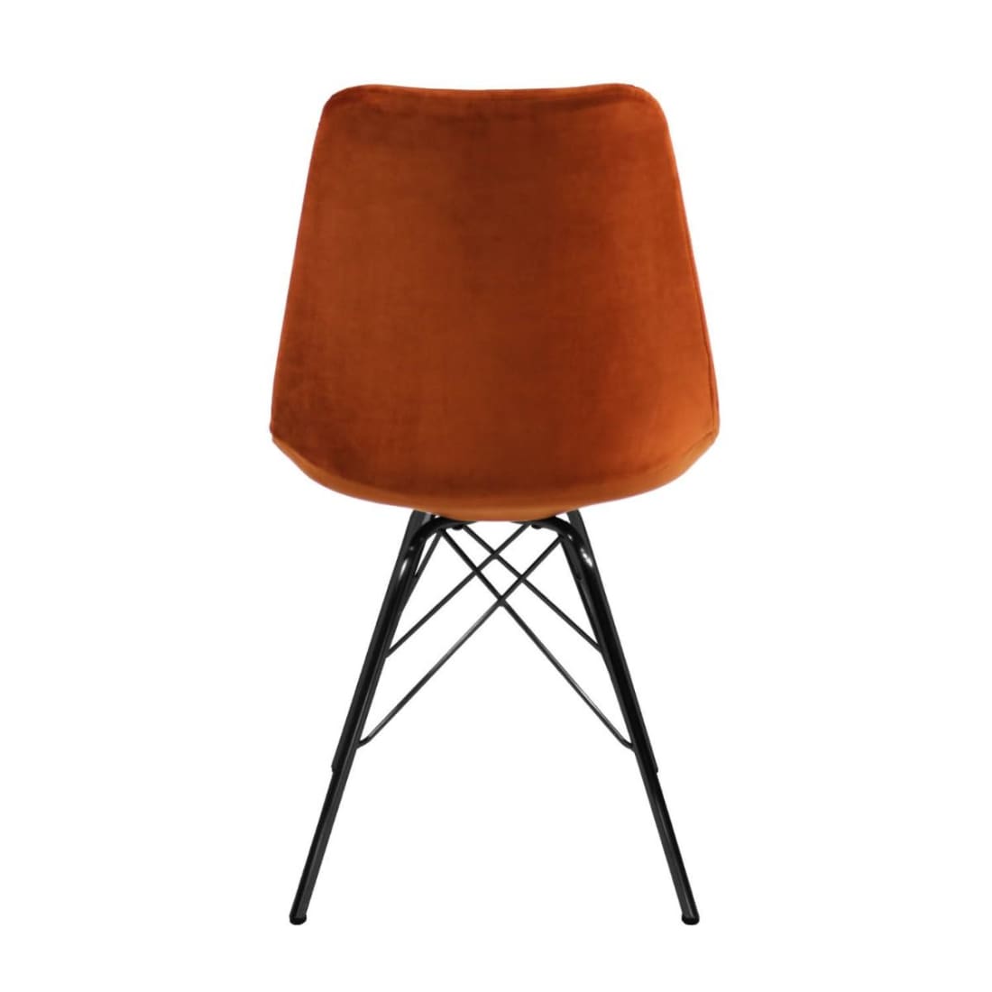 Kick Kuipstoel Velvet Zwart Frame - Oranje - Velvet