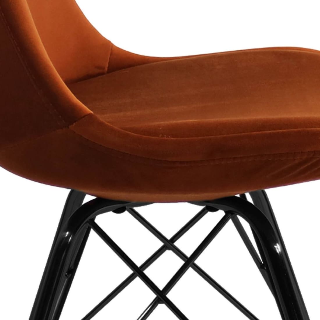 Kick Kuipstoel Velvet Zwart Frame - Oranje - Velvet
