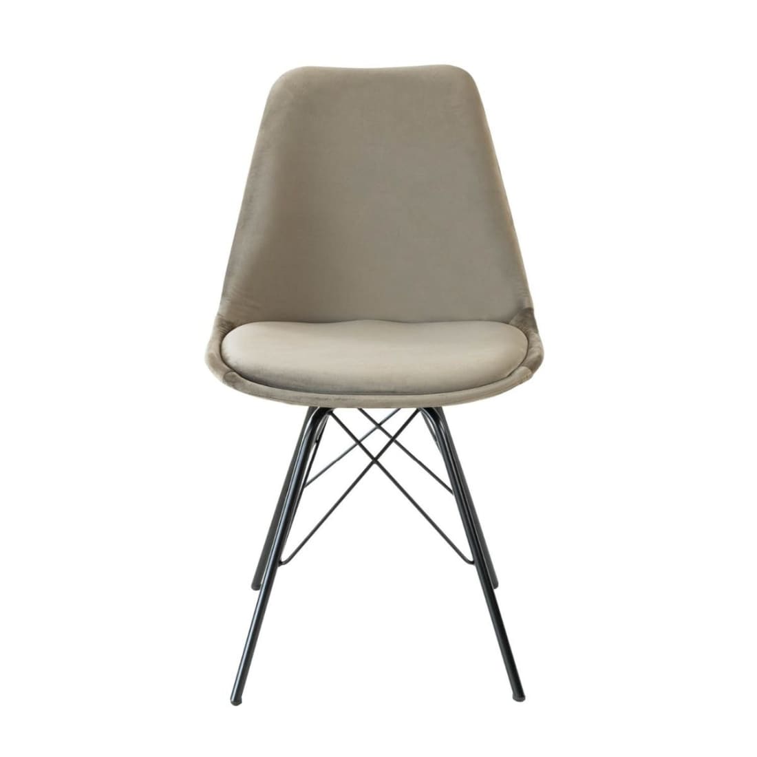 Kick Kuipstoel Velvet Zwart Frame - Taupe - Velvet
