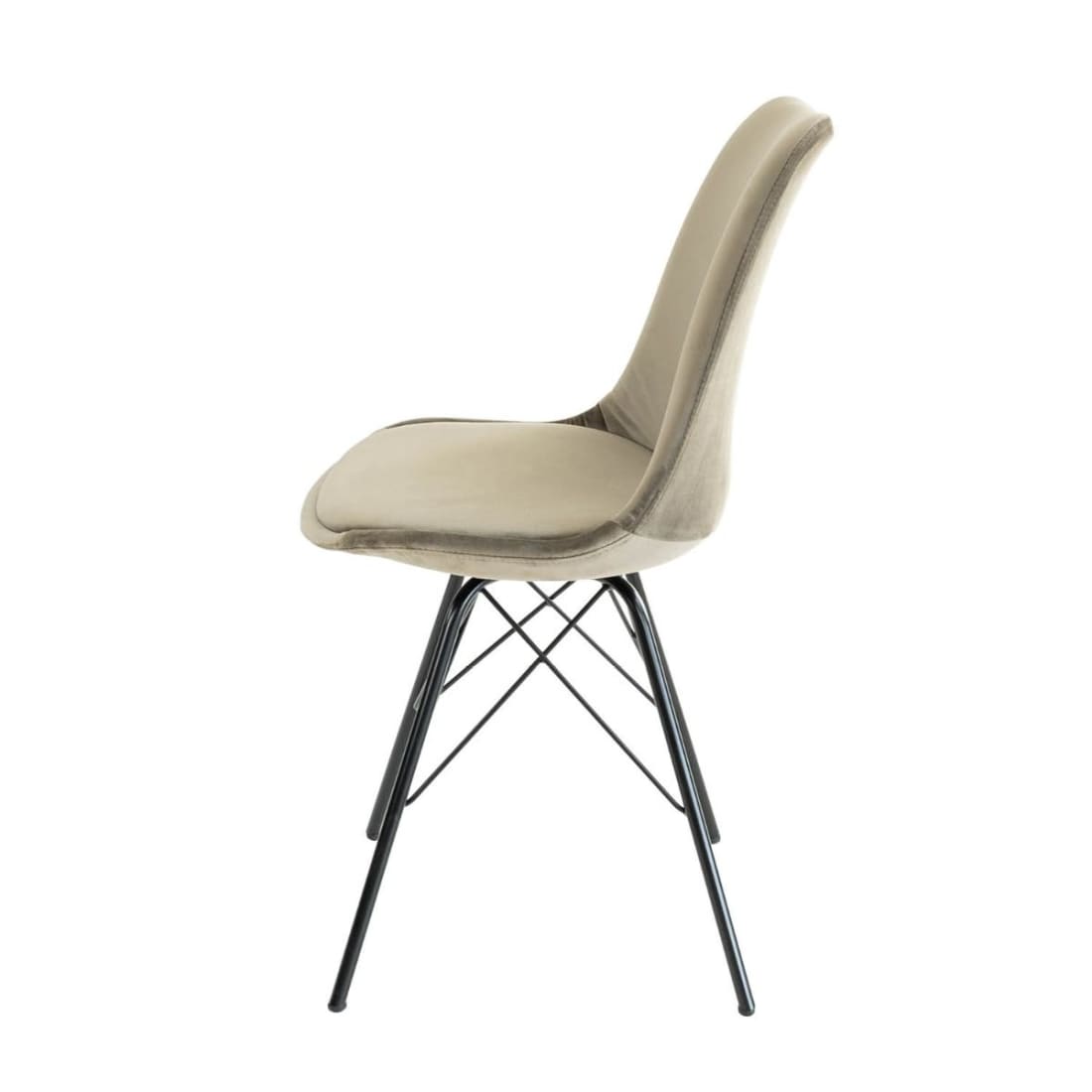 Kick Kuipstoel Velvet Zwart Frame - Taupe - Velvet