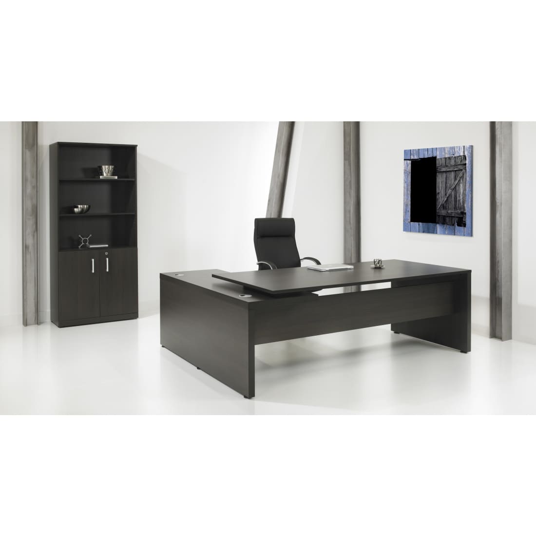 L-Directiebureau Zuidas 230x172cm Donker Eiken -