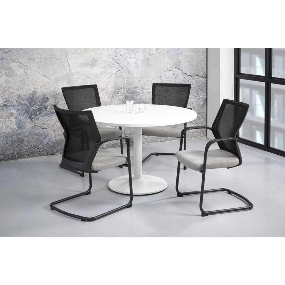 Manager Ronde Vergadertafel Ø120CM 4 personen - Licht Eiken