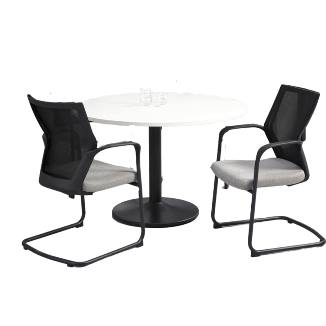 Manager Ronde Vergadertafel Ø120CM 4 personen - Wit Blad -