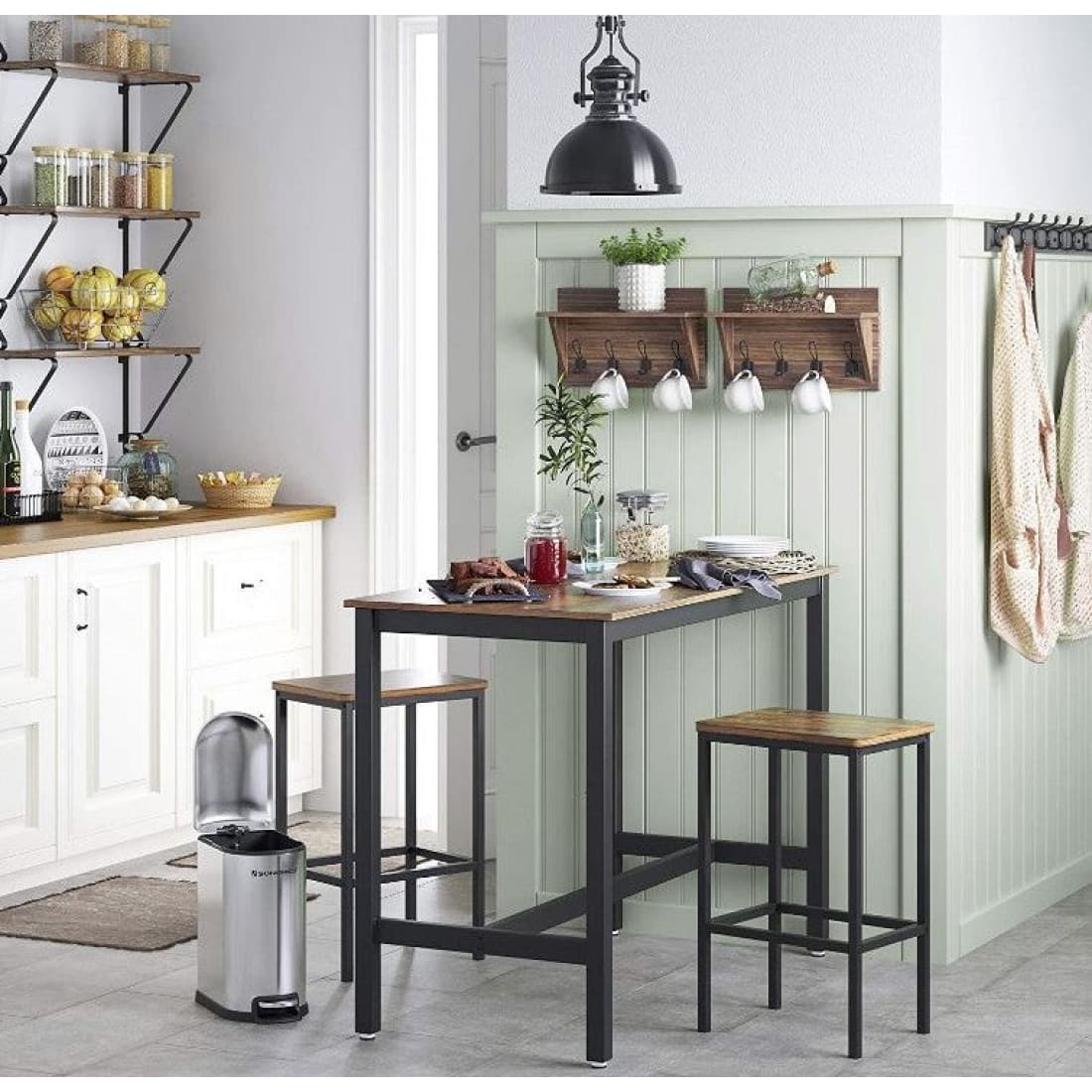 Mazazu - Bartafel met barstoelen - Barkrukken set van 2 -
