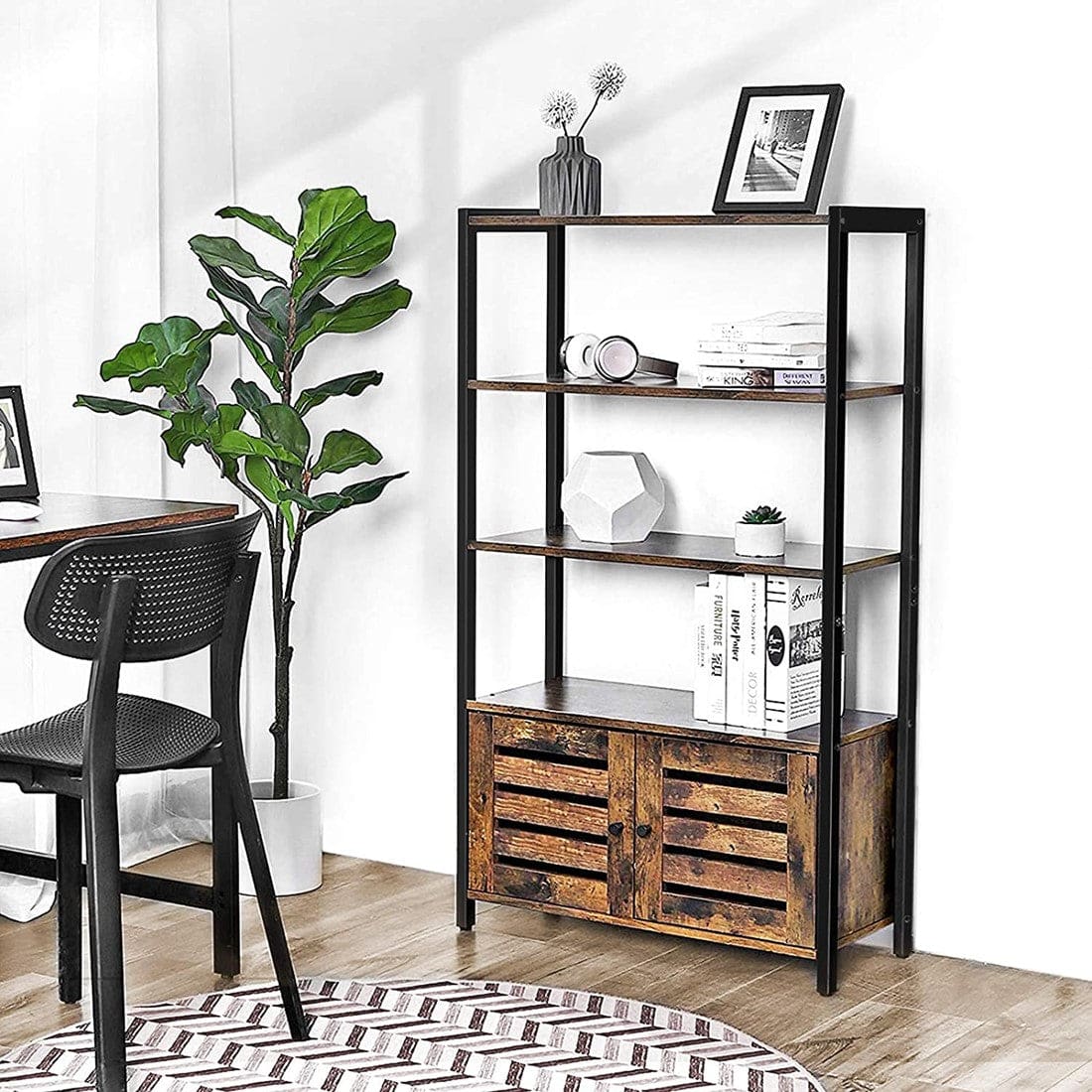 Mazazu- Boekenkast - Rustiek bruin 121,5x70x30 cm -