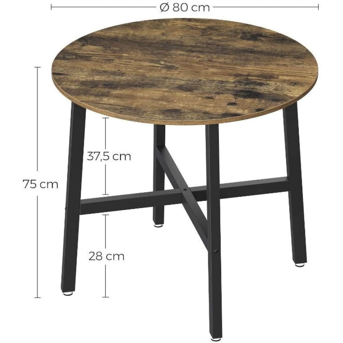 Mazazu - Eettafel klein - Ronde keukentafel - Industrieel -