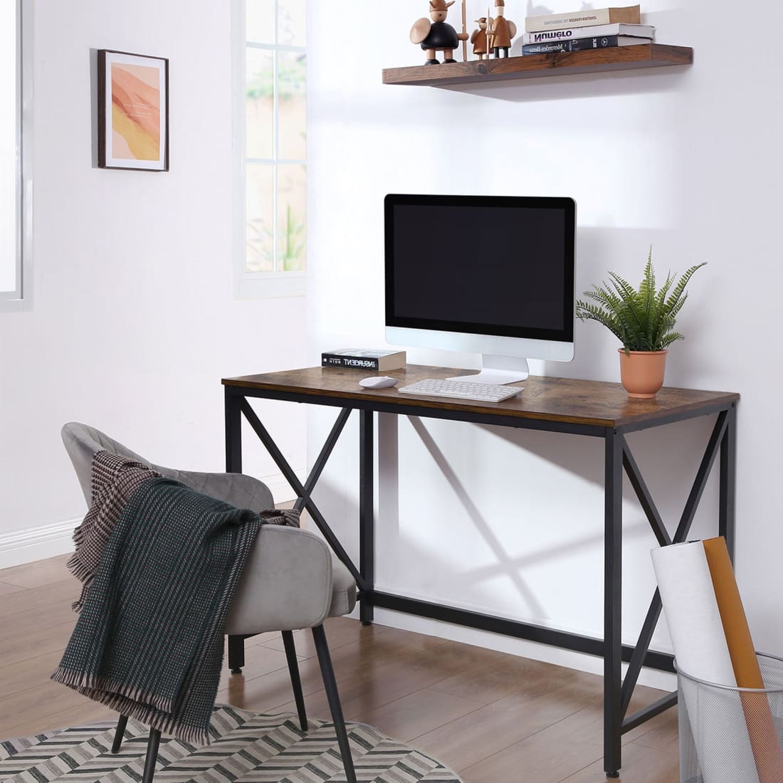 Mazuza - Bureau - Computertafel - Hout/Metaal - Industrieel