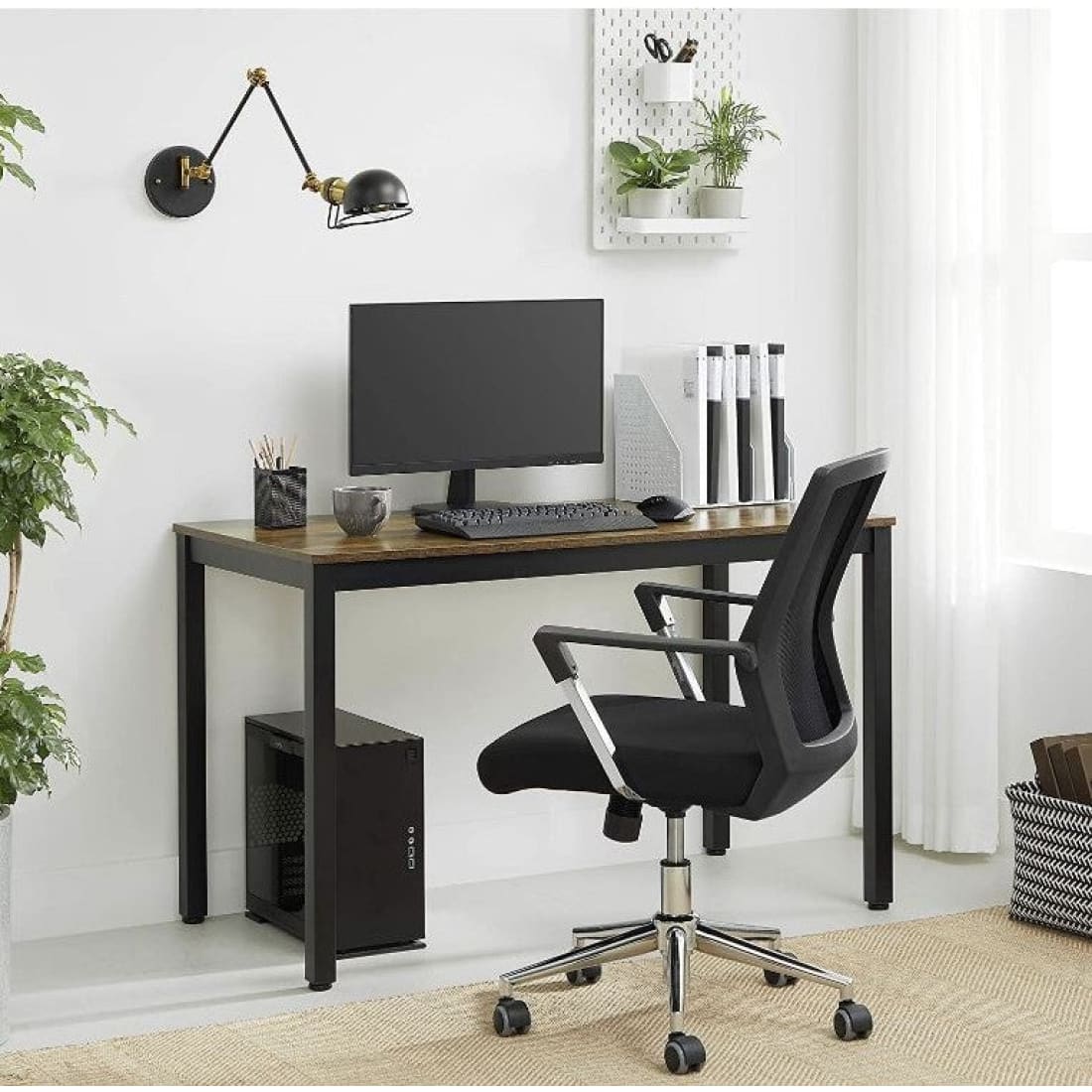 Mazuza - Bureau Tafel - Kantoor - Vintage - Bruin/Zwart -