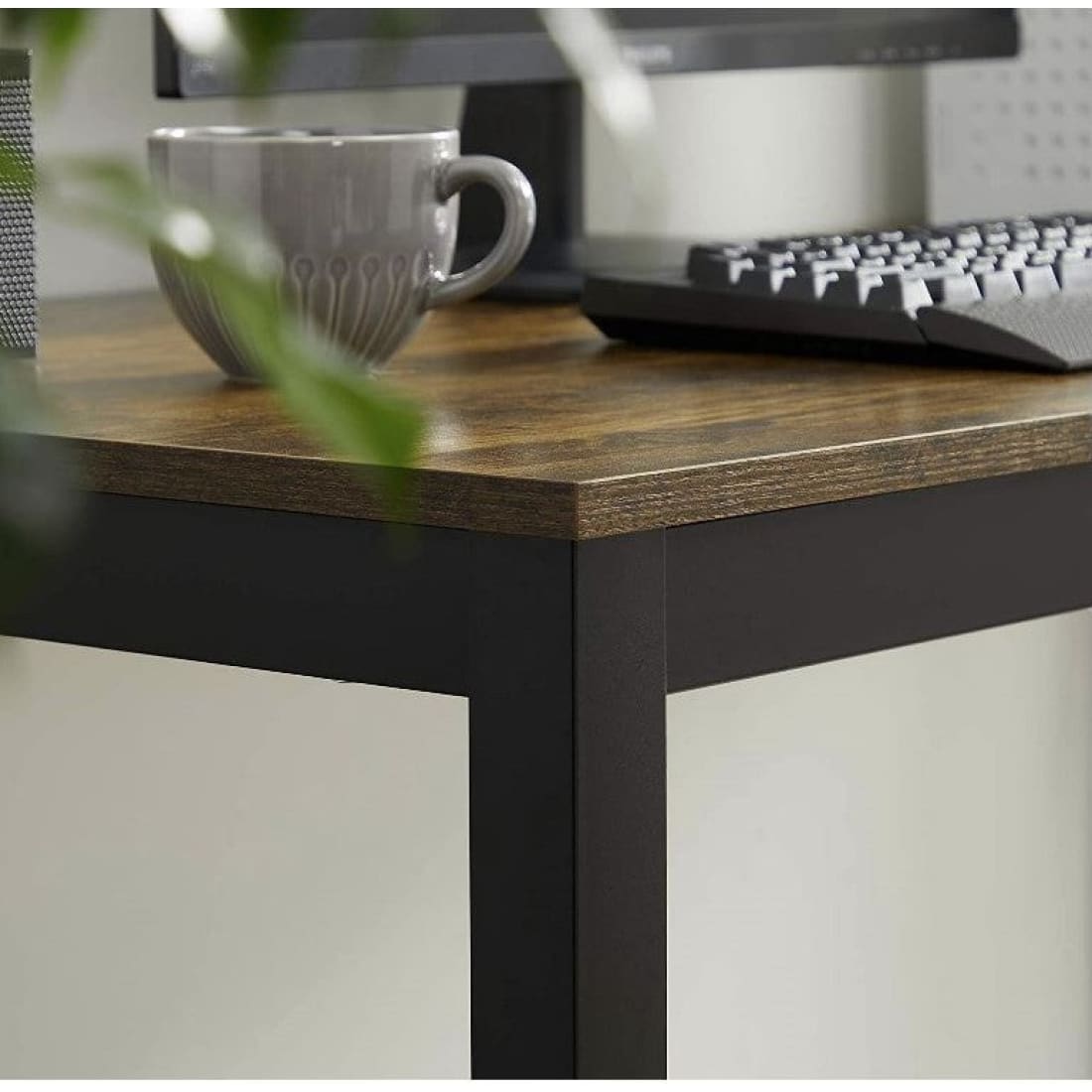 Mazuza - Bureau Tafel - Kantoor - Vintage - Bruin/Zwart -