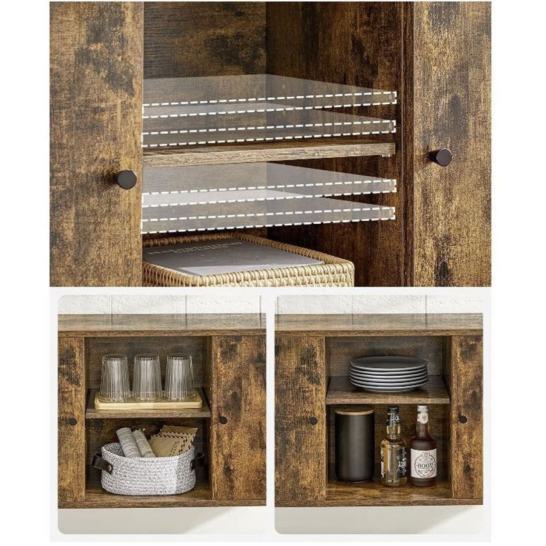 Mazuza Home - Dressoir - Met glazen oppervlak - Industieel -