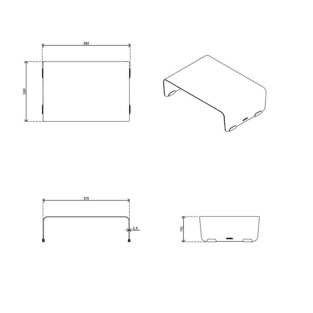 Monitorverhoger Wit/Grijs Dataflex Bento monitorverhoger DataFlex