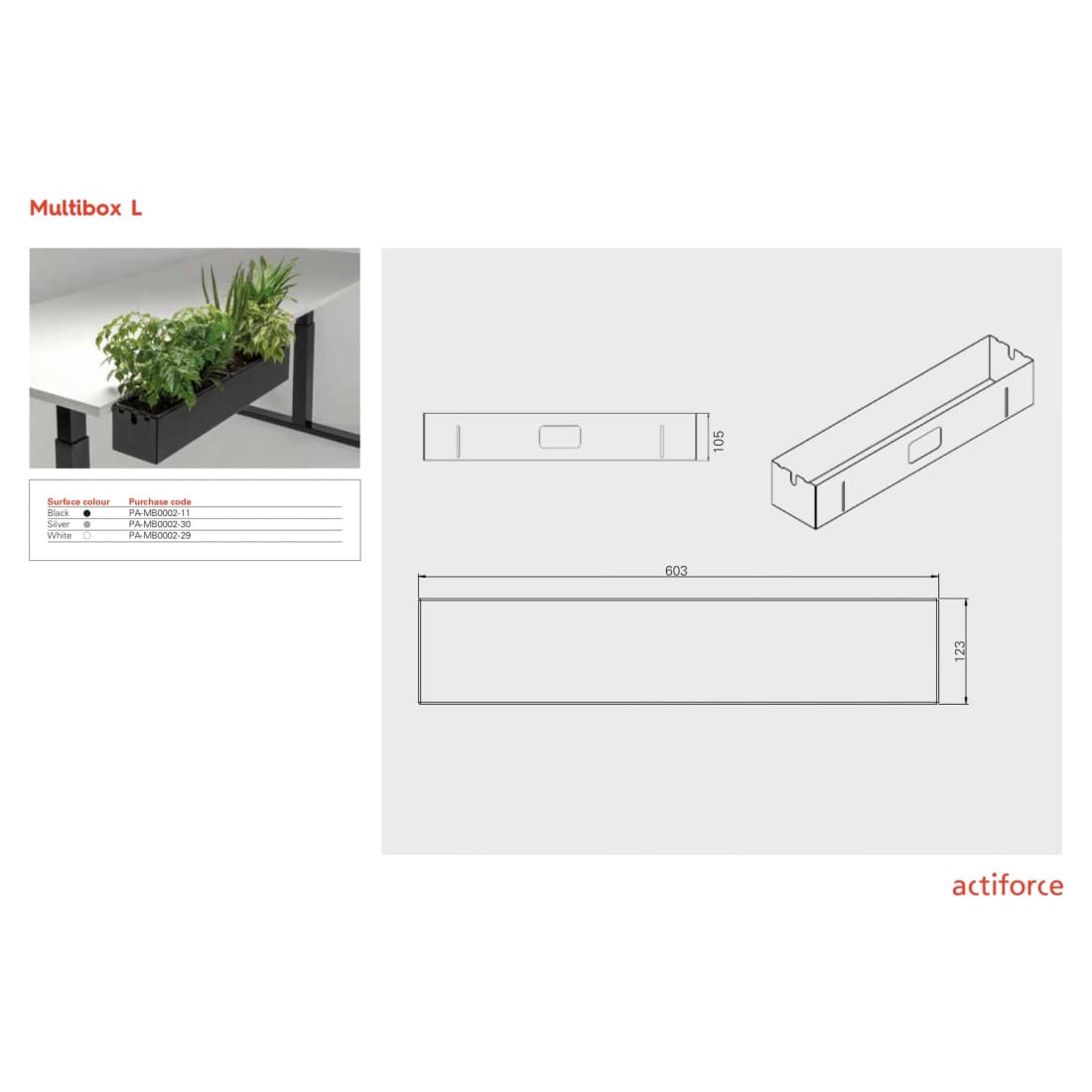Multibox Large Opberger Inclusief plantenbak 10 x60 x12 cm