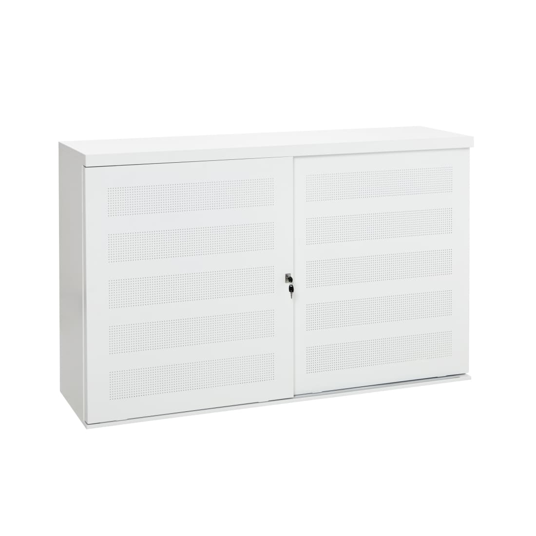 Schuifdeurkast Jaarbeurs 100 x 160 cm - Wit met perfo deuren