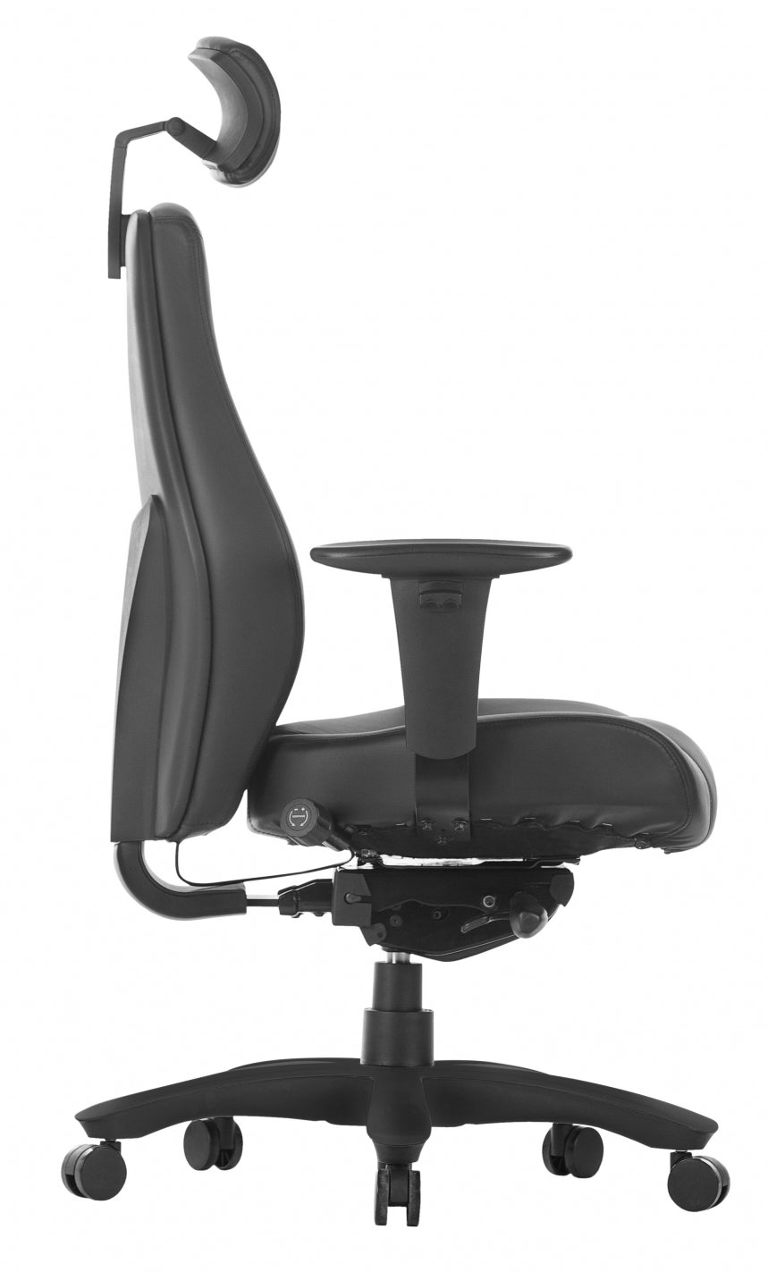 Manhattan Beta XL Leder - Ergonomische 24-uurs Bureaustoel 200 kg