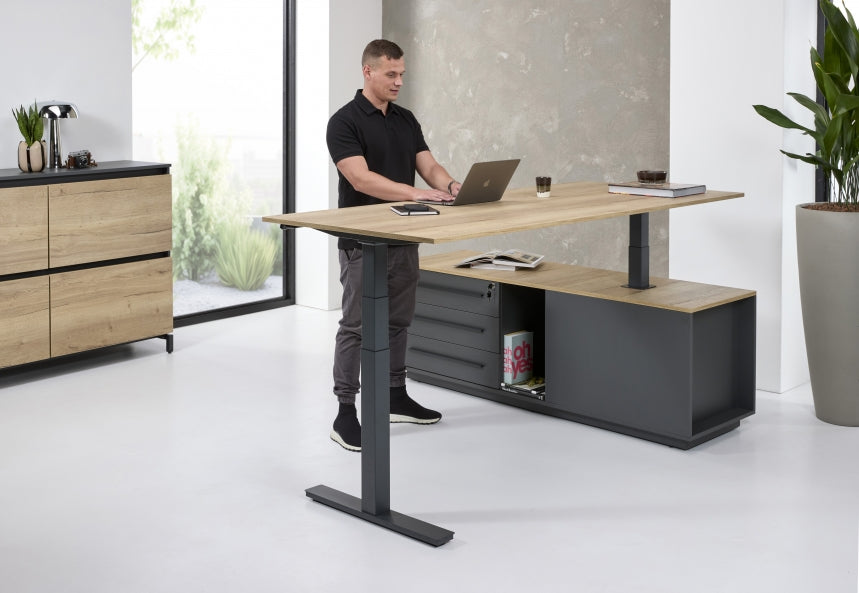 L-Directiebureau Hudson Zit/Sta Elektrisch 224x180cm Rechts Halifax