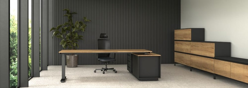 L-Directiebureau Hudson Zit/Sta Elektrisch 224x180cm Rechts Halifax