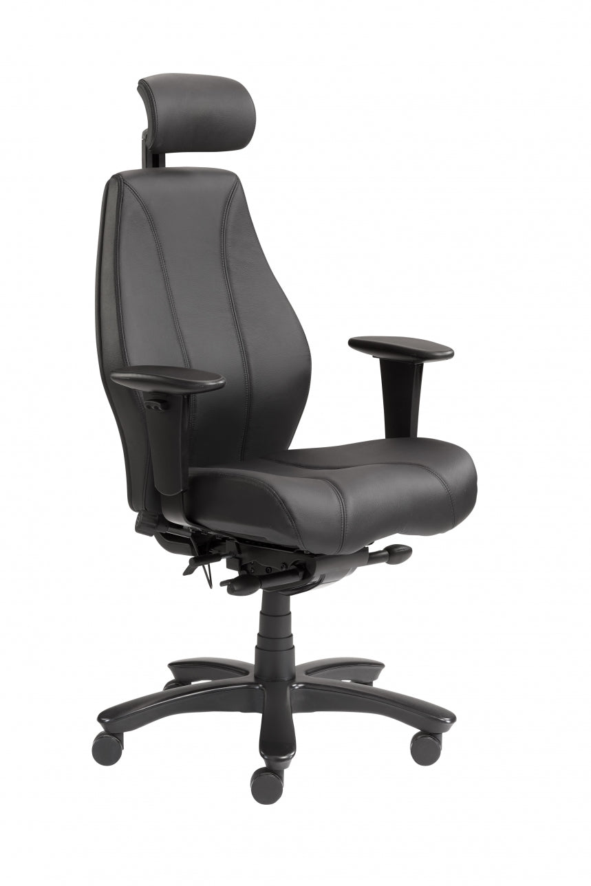Manhattan Beta XL Leder - Ergonomische 24-uurs Bureaustoel 200 kg