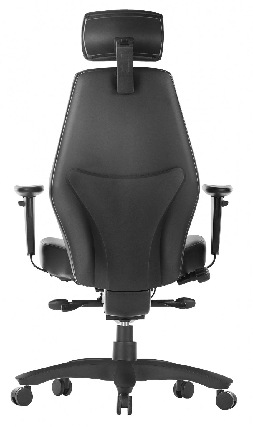 Manhattan Beta XL Leder - Ergonomische 24-uurs Bureaustoel 200 kg