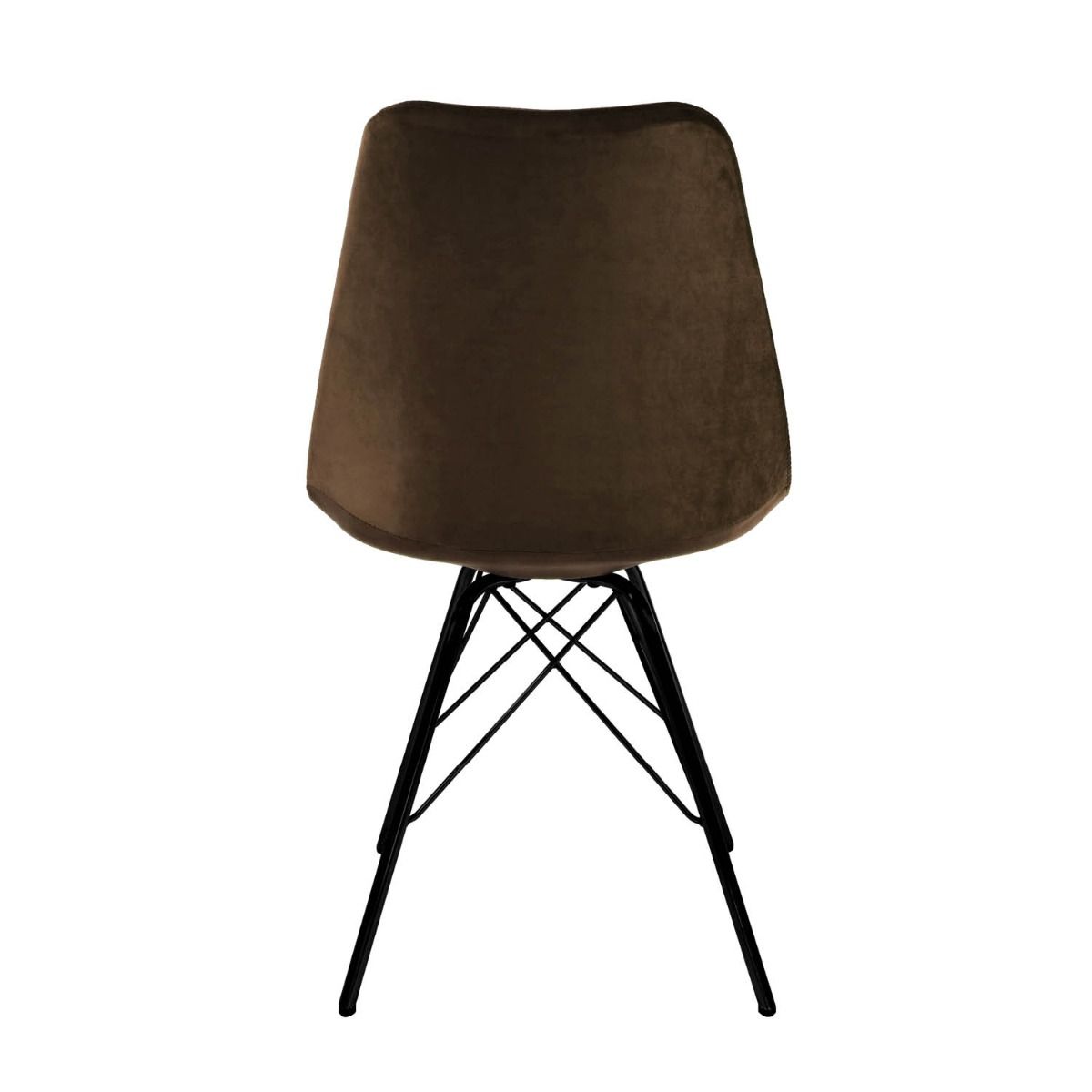 Kick Kuipstoel Velvet Zwart frame - Koffiebruin - Kick Collection - Velvet eetkamerstoelen- Workliving