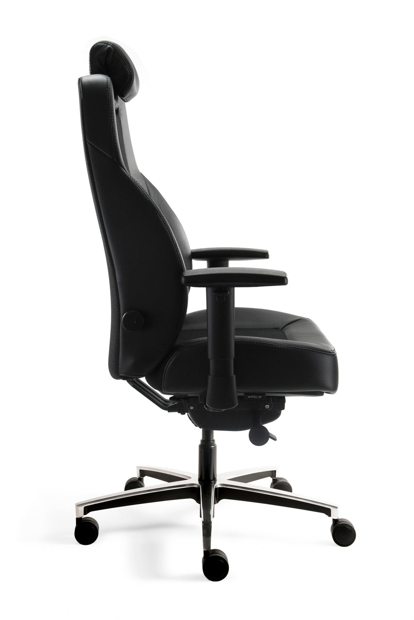 Refurbished Bureaustoel Workliving Delta-3 Mirage en Leer - Ergonomische 24-uurs