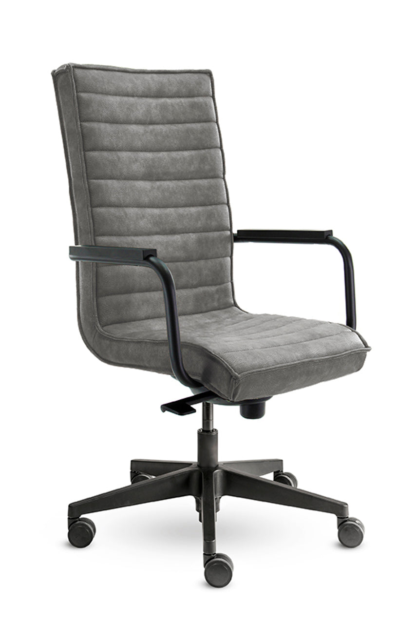 Workliving Thuishaven XL Bureaustoel - Vegan Leer Grijs