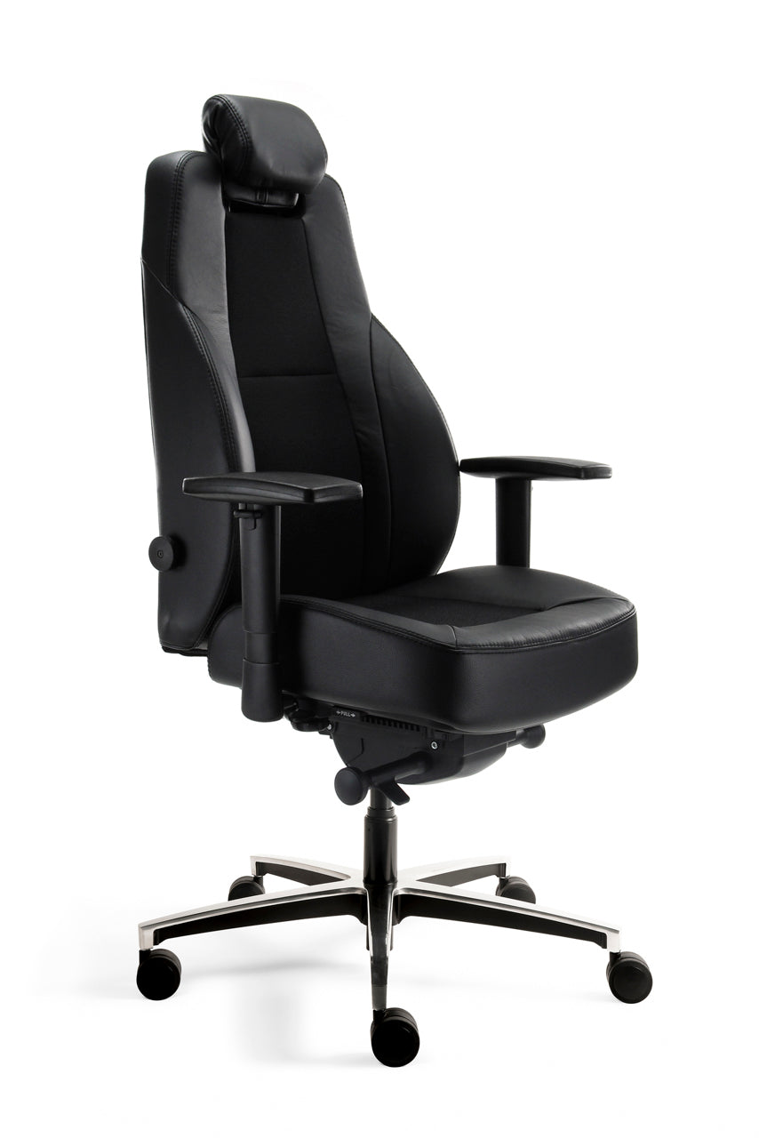 Refurbished Bureaustoel Workliving Delta-3 Mirage en Leer - Ergonomische 24-uurs