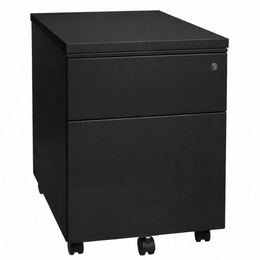 Manhattan Verrijdbaar Ladeblok - 2 Laden - Wielen - Zwart