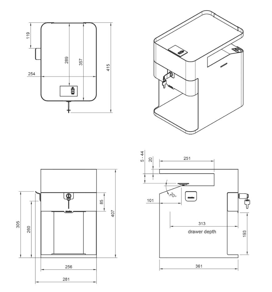 Dataflex Bento® Desktop Locker - Wit - Bureaulade - 500 - Dataflex - Bureaulades- Workliving