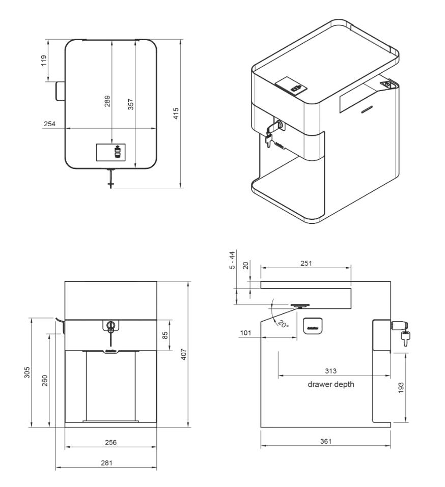 Dataflex Bento® Desktop Locker - Zwart - Bureaulade - 503 - Dataflex - Bureaulades- Workliving