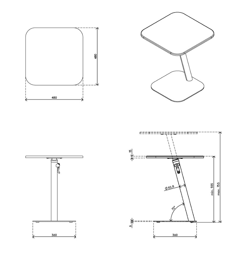 Dataflex Bento® Laptoptafel - Zwart - Verstelbaar 453 - Dataflex - Laptoptafel- Workliving