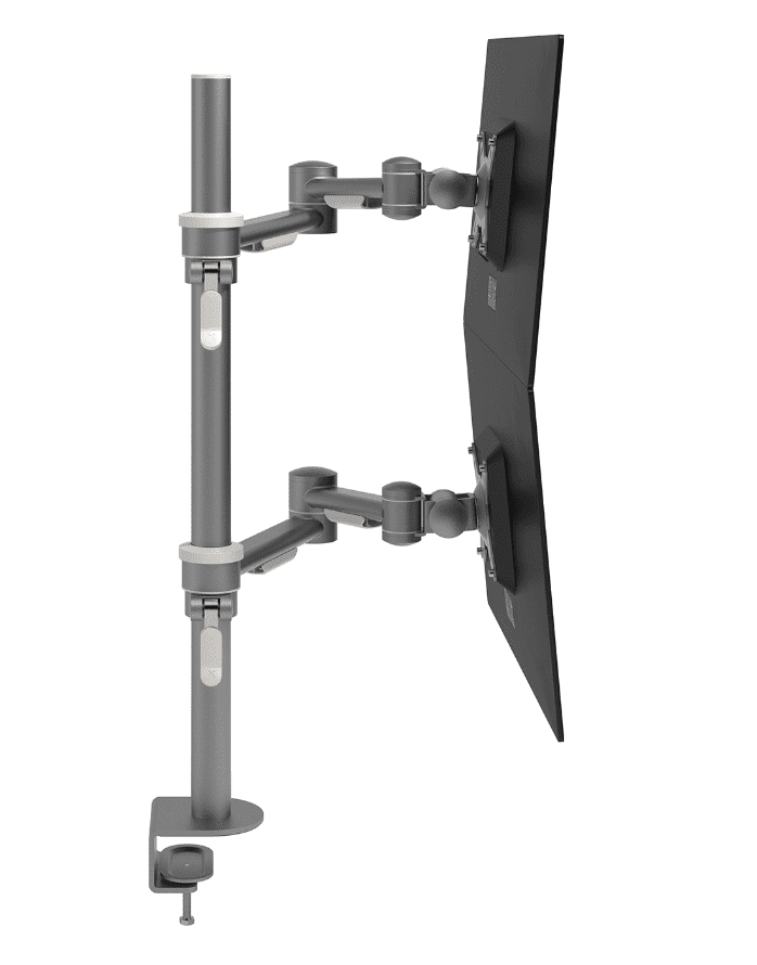Dataflex Viewmate Monitorarm - 2 Monitoren - Zilver - Bureau 682 - Dataflex - Monitorarmen met 2 armen- Workliving