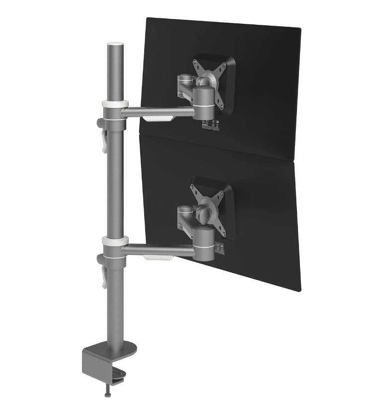 Dataflex Viewmate Monitorarm - 2 Monitoren - Zilver - Bureau 682 - Dataflex - Monitorarmen met 2 armen- Workliving