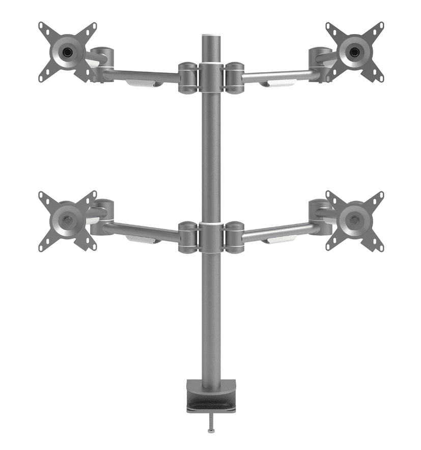 Dataflex Viewmate Monitorarm - 4 Monitoren - Zilver - Bureau 622 - Dataflex - Monitorarmen met 4 armen- Workliving