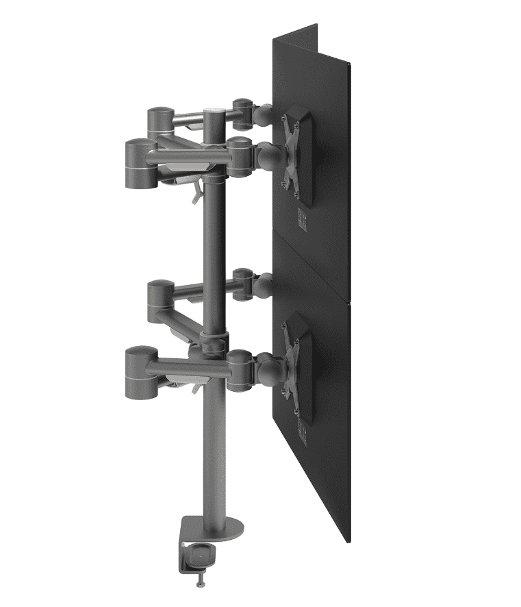 Dataflex Viewmate Monitorarm - 4 Monitoren - Zilver - Bureau 622 - Dataflex - Monitorarmen met 4 armen- Workliving