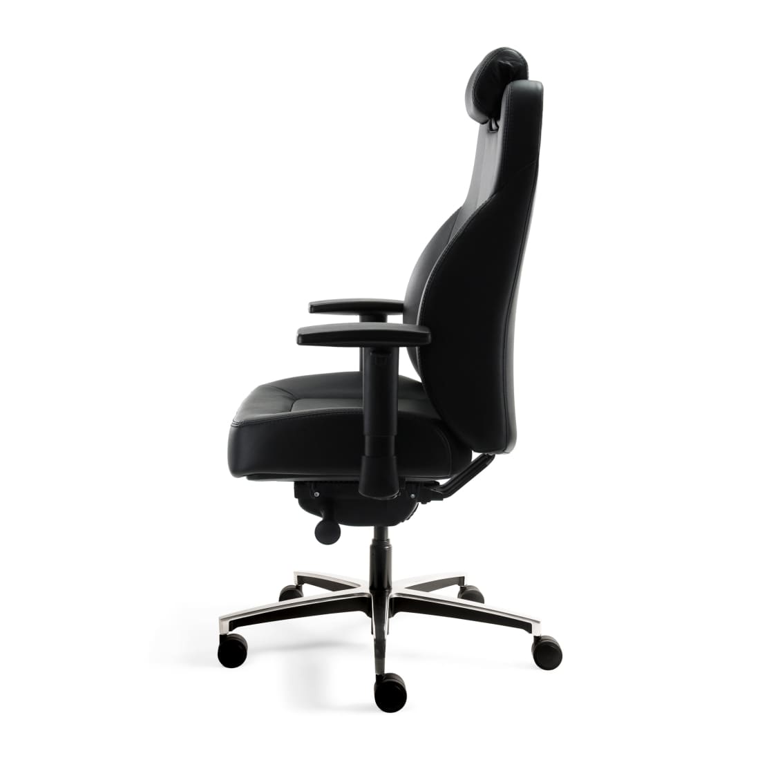 Workliving Delta-5 Leer - Ergonomische 24-uurs Bureaustoel -