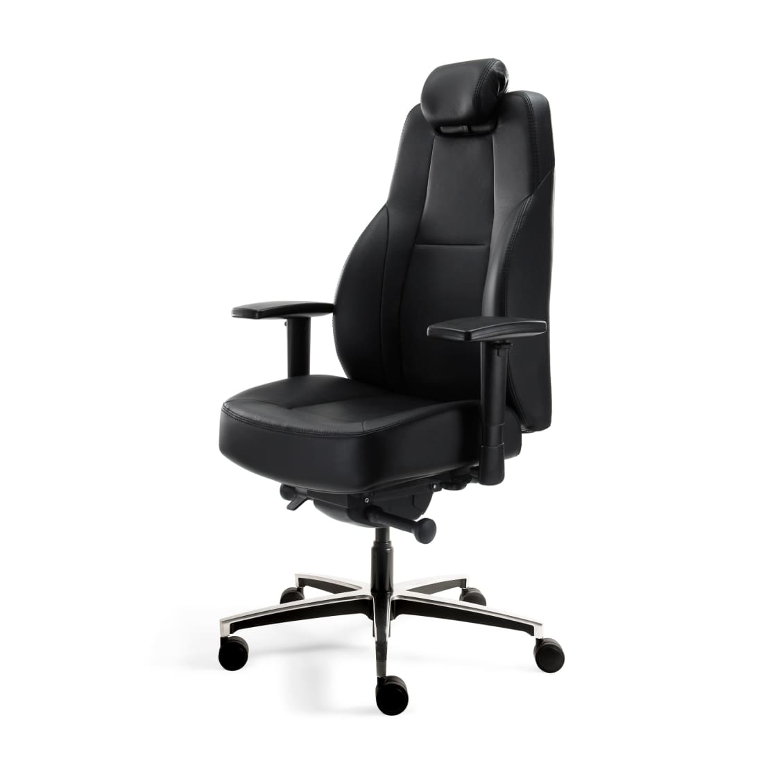 Workliving Delta-5 Leer - Ergonomische 24-uurs Bureaustoel -