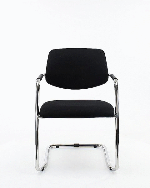 Workliving Vergaderstoel X5 - Sledeframe - Wolvilt Fenice 511 lichtbruin - frame zwart - Workliving - Vergaderstoelen- Workliving