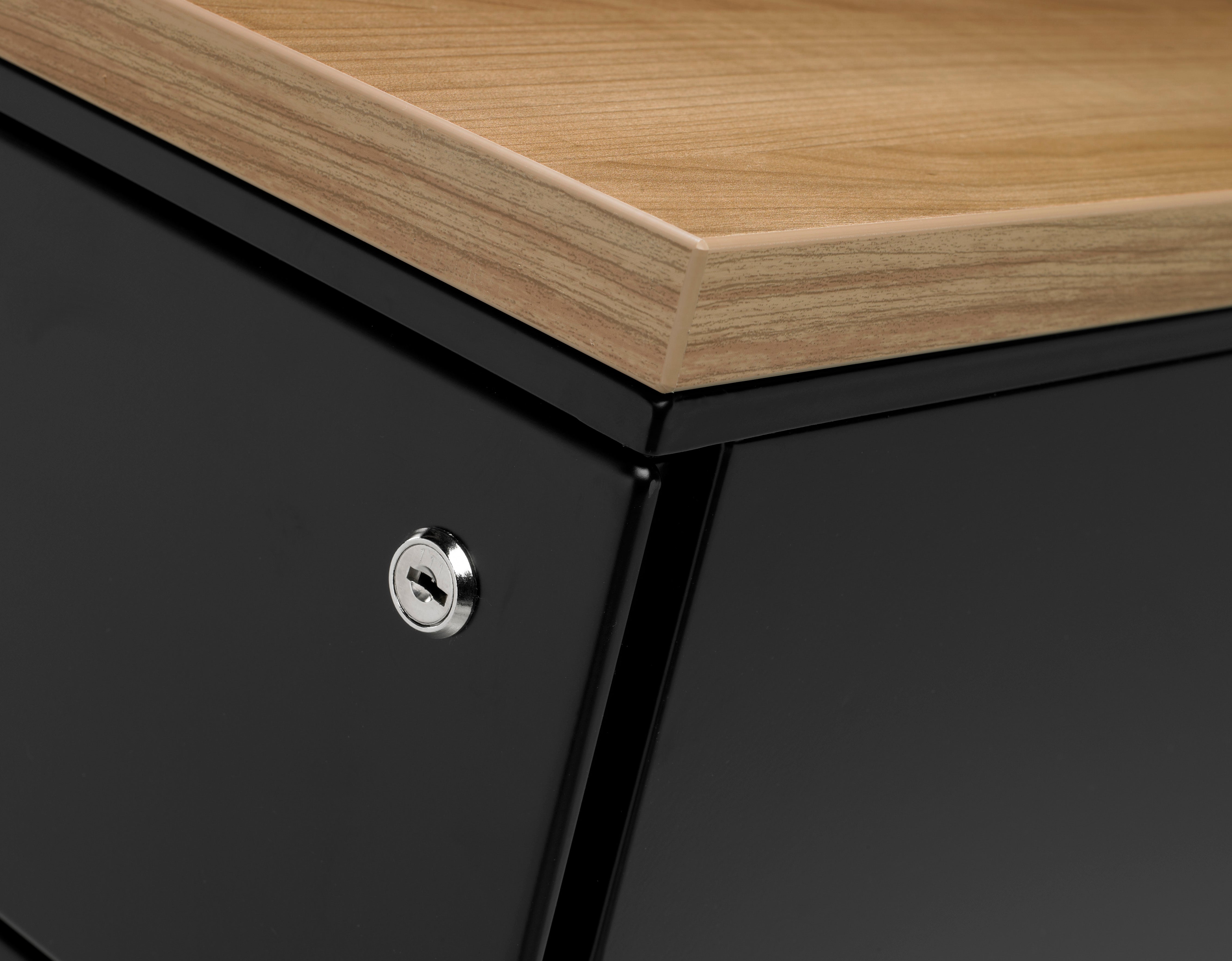 Manhattan Verrijdbaar Ladeblok - 2 Laden - Wielen - Zwart