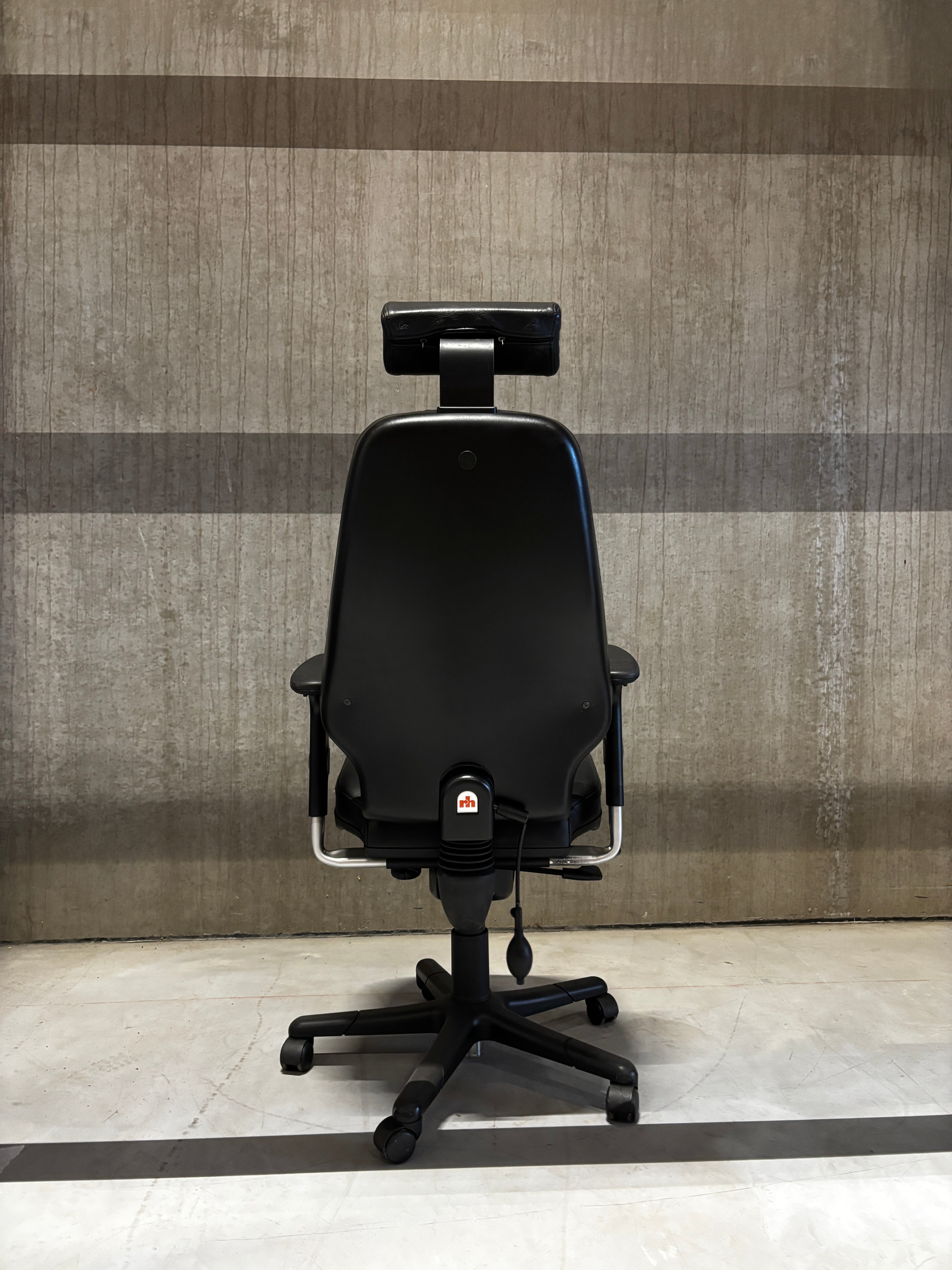 Refurbished Bureaustoel RH Logic 4 Leder met Hoofdsteun Zwart