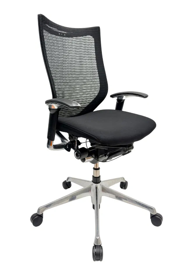 Refurbished Bureaustoel Okamura CP Baron Mesh Zwart