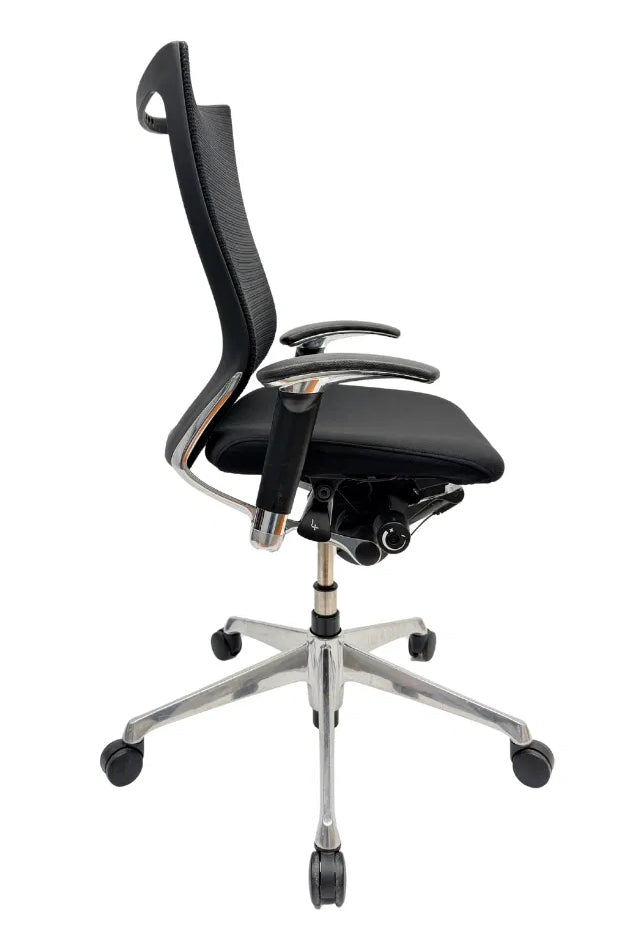 Refurbished Bureaustoel Okamura CP Baron Mesh Zwart
